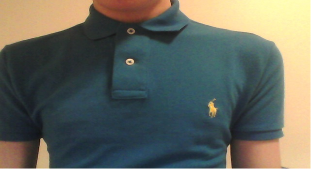 fully buttoned polo shirt